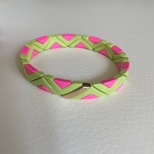 roxanne assoulin ceramic bracelet pink and green